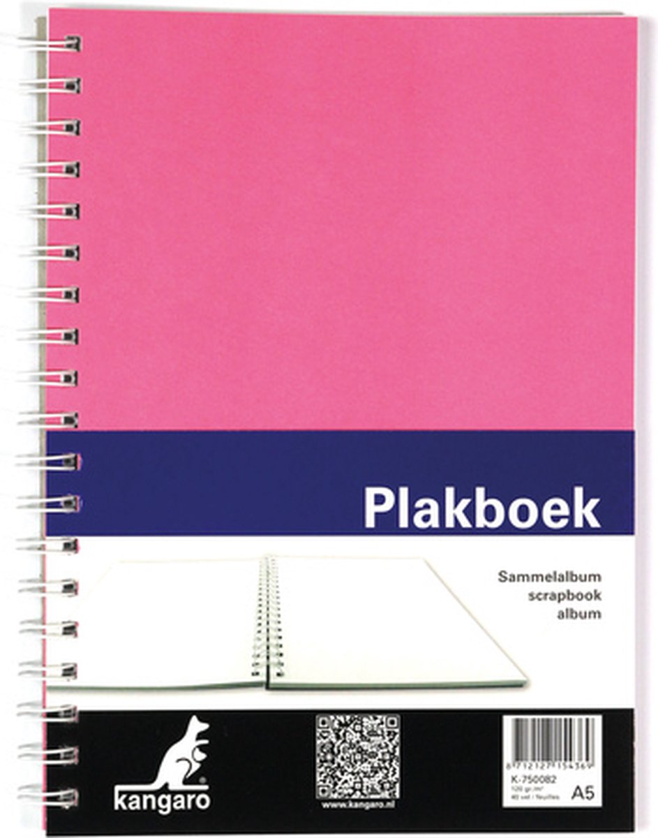 Kangaro plakboek - A5+ - 120 grams - 80 pagina's - roze