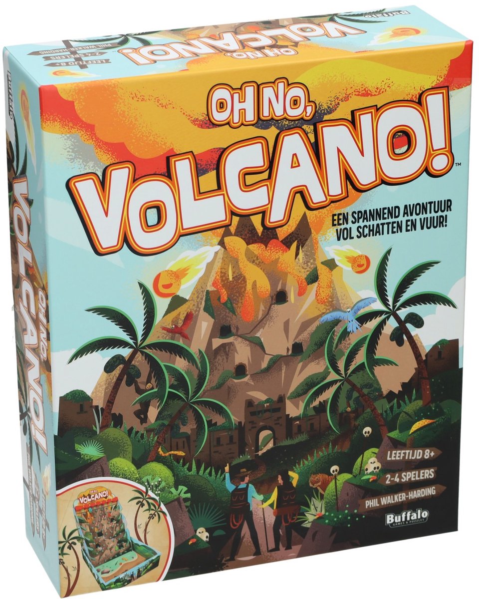 Oh No Volcano - Nederlandstalig gezelschapsspel - Voor het hele gezin - 2-4 Spelers - Spanning & Avontuur