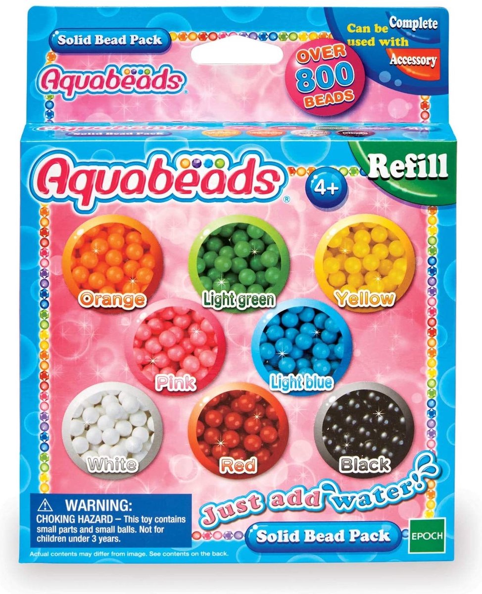 Aquabeads 31517 bead refill pack - 800 beads in 8 colors